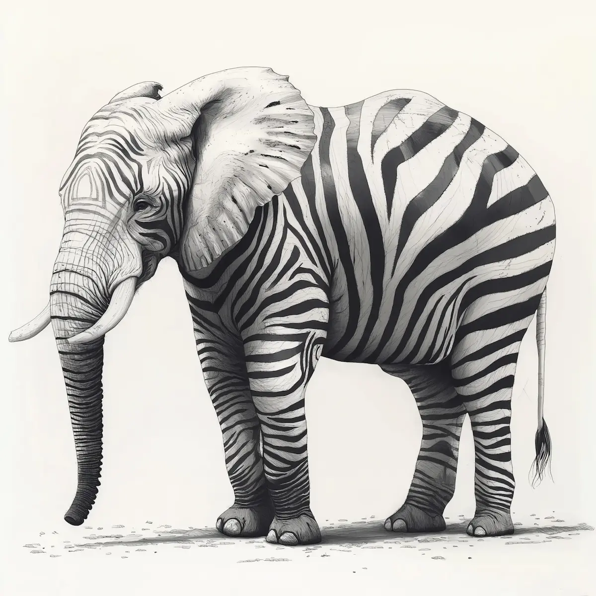 Olifant met Zebra lichaam - besok.nl